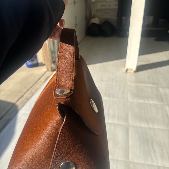 Celine Tan Leather Clutch with Silver Accents - Picture 2 of 7